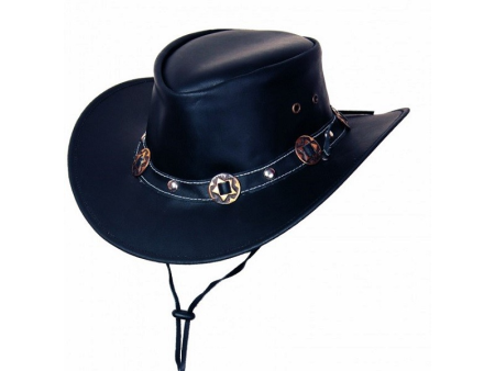 Klobúk kožený Scippis Concho čierny