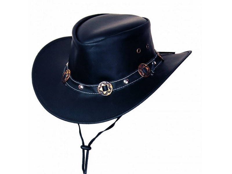 Klobúk kožený Scippis Concho čierny