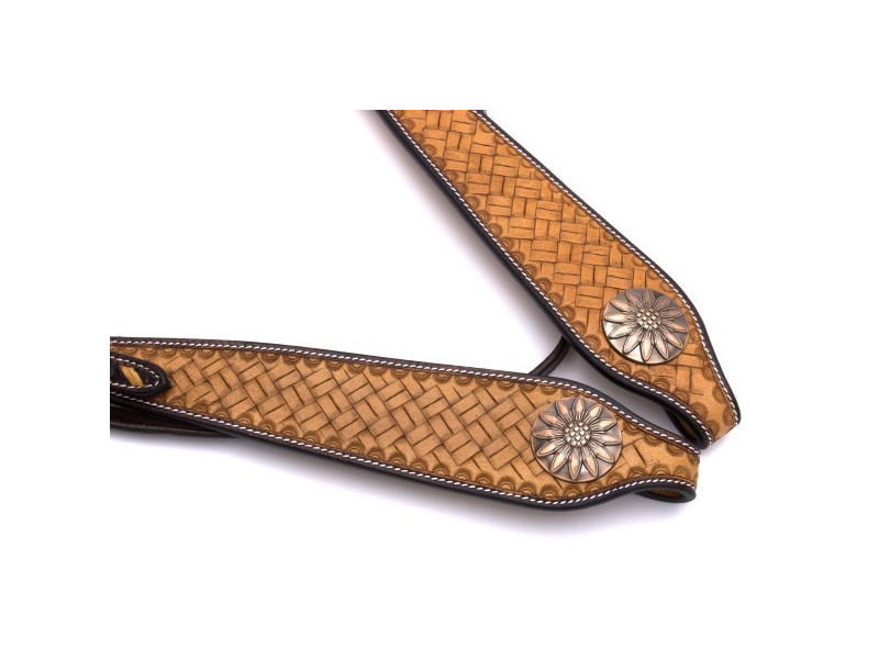 Uzdečka westernová kožená dvojfarebná