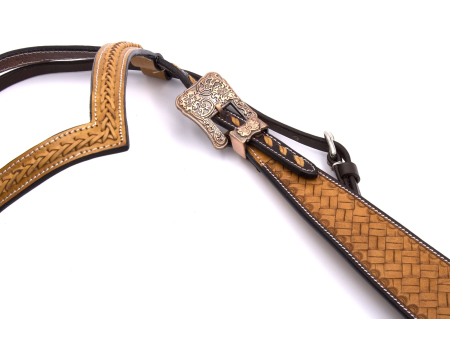 Uzdečka westernová kožená dvojfarebná