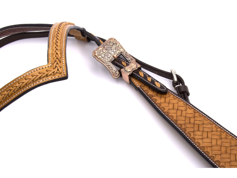 Uzdečka westernová kožená dvojfarebná